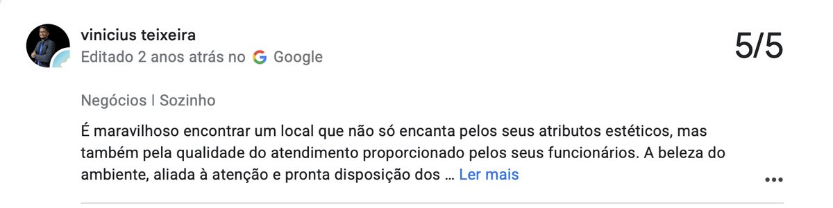 Depoimento de hóspede